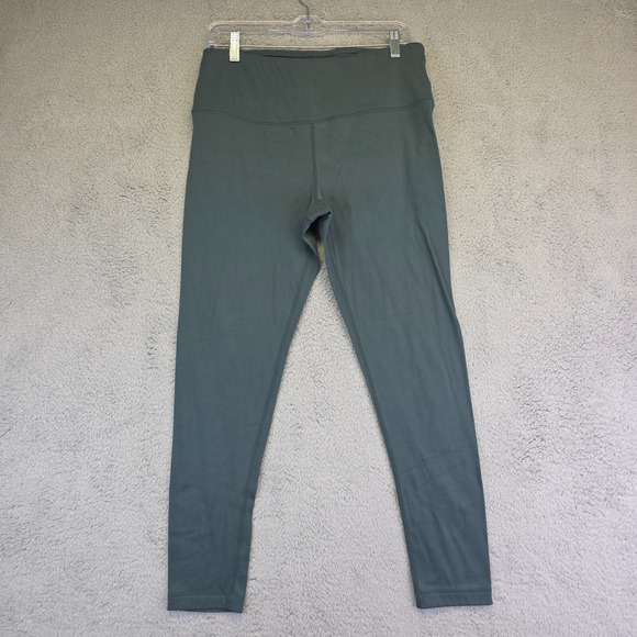 Yogalicious Leggings Womens XL Green Skinny Mid Rise Athleisure Workout Training - Picture 1 of 8